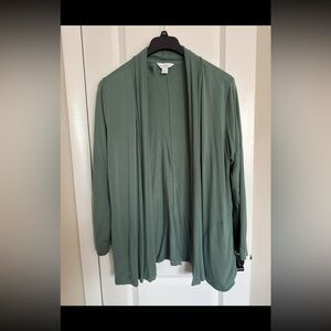 Liz Claiborne Soft Green Open Front Cardigan